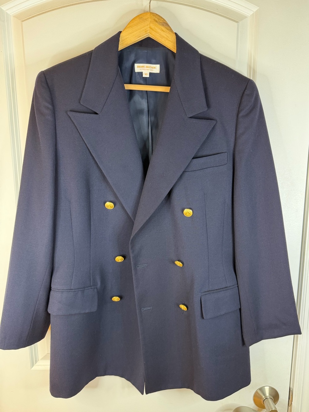 Vintage Brooks Brothers Women's Double-Breasted wool Navy Blazer, size 10